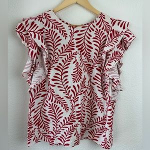 WHO What Wear Linen Blend ruffle shirt sleeve Size 2X XXL